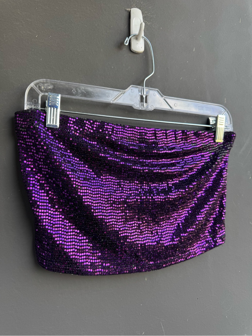 Made in USA Vintage Purple Sequin Tube top